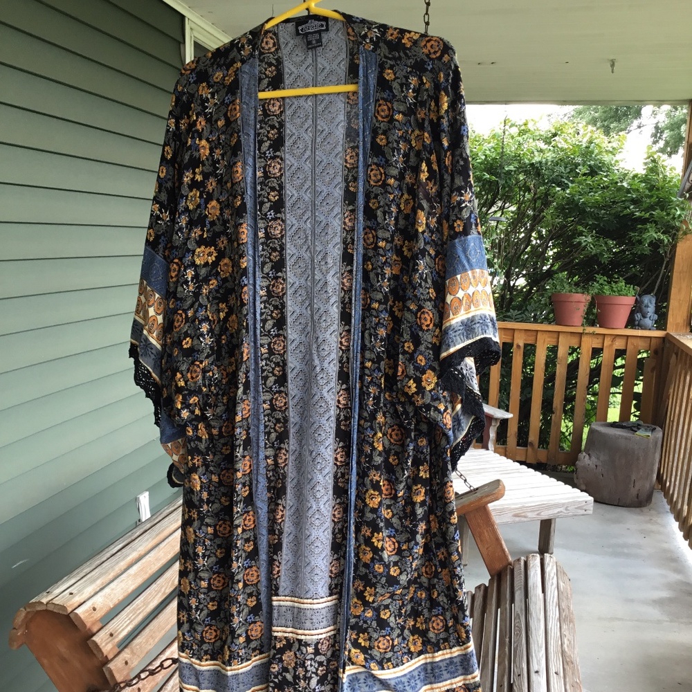 Full length floral kimono